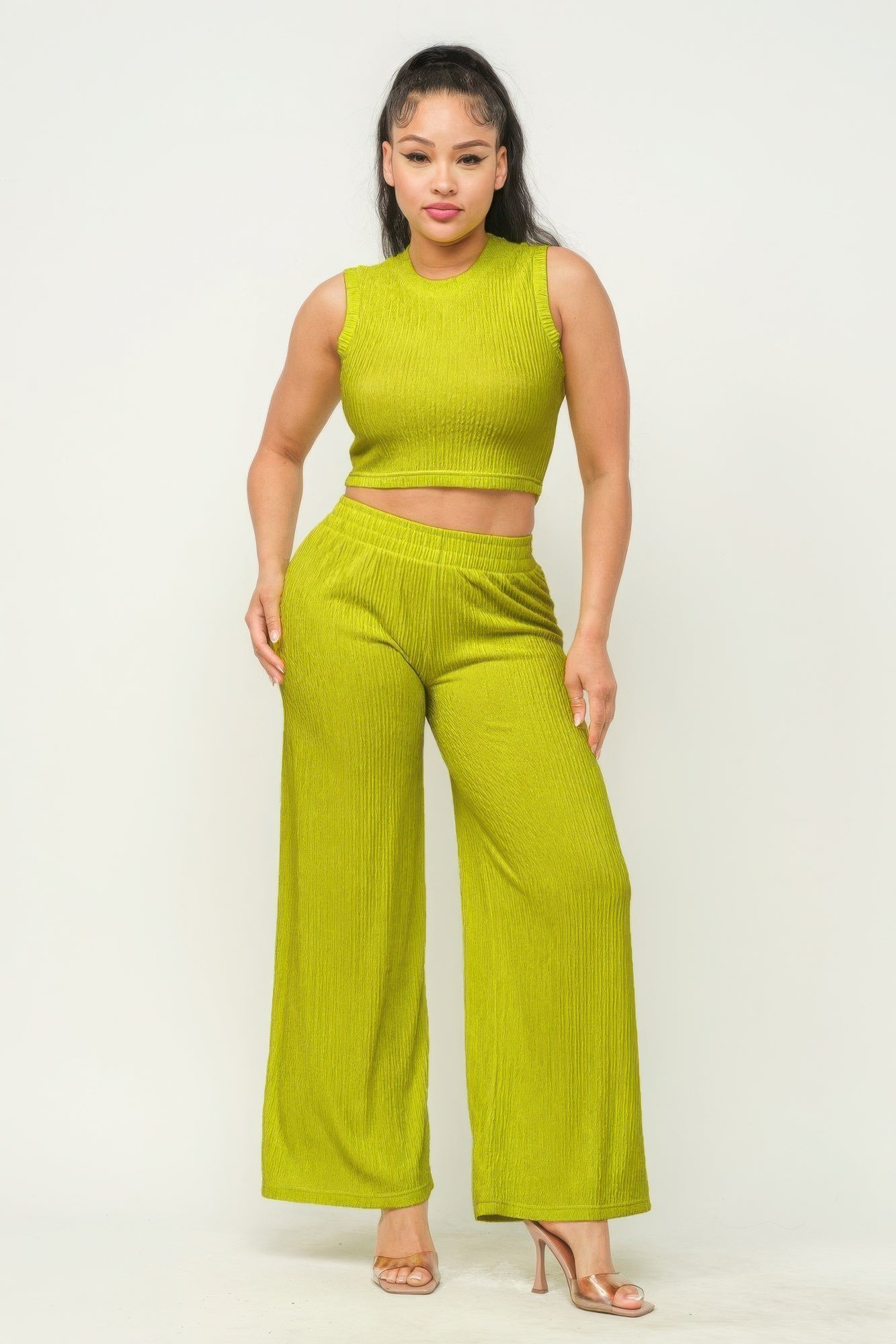 Crop Top And Wide Pants Set