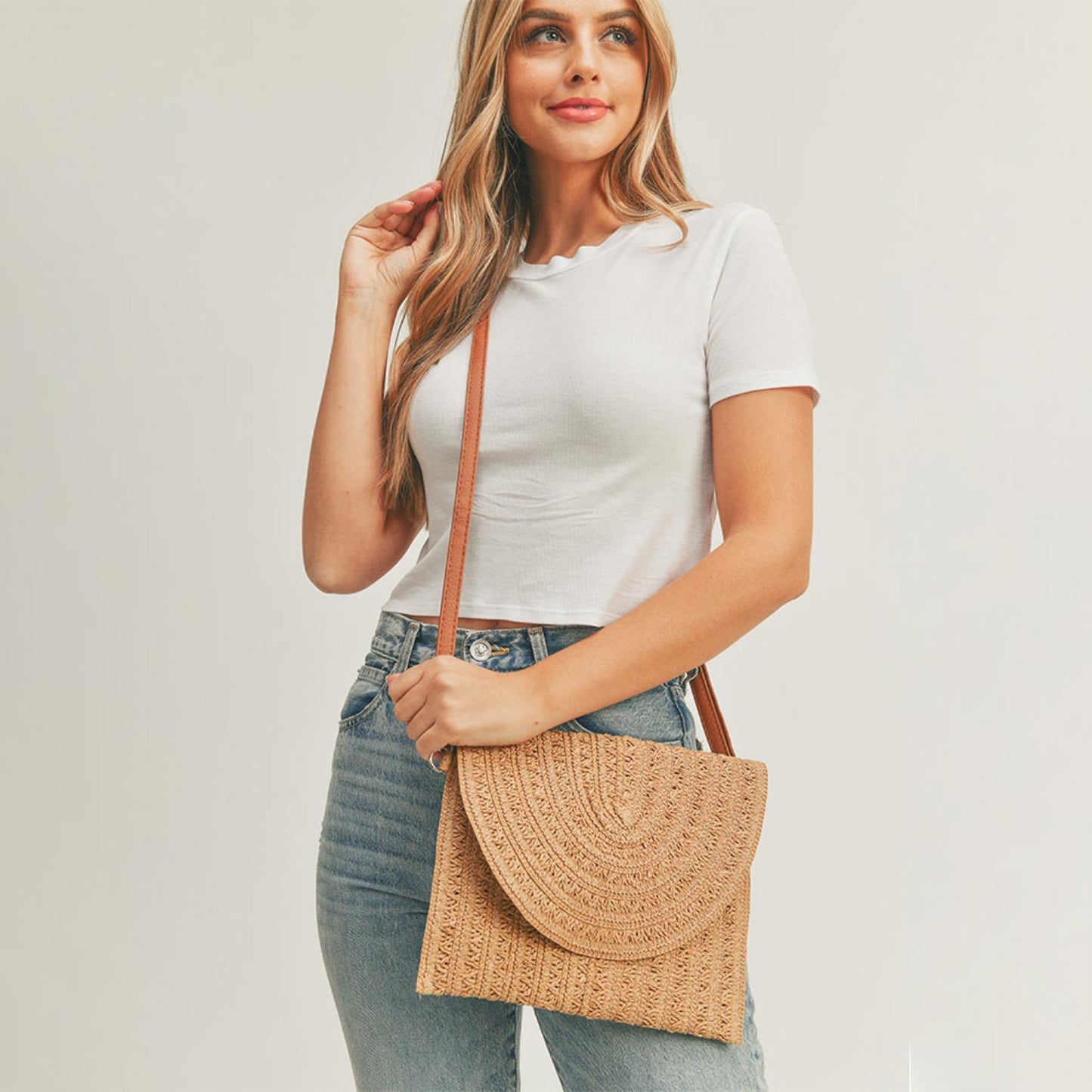 Straw Envelope Crossbody & Clutch